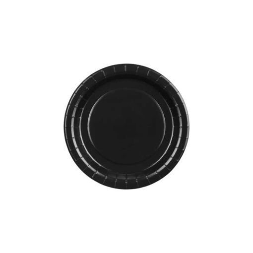 Picture of PAPER PLATES BLACK 18CM - 6 PACK
